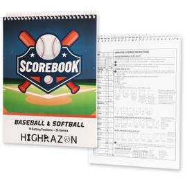 HIGHRAZON Baseball/Softball Scorebook, 35 Games -16 Player Score Keeping Book for Stats, 12" x 9" Baseball Score Book for Coaches, Youth, Little League,Scorekeepers and Family