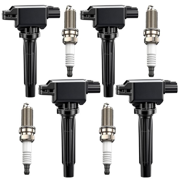 4Pcs Ignition Coil Pack & Spark Plugs Fit for Mazda