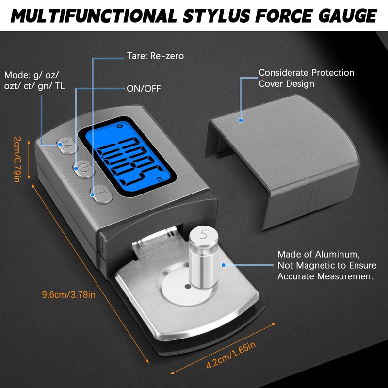 Turntable Cartridge Alignment Kit 4PCS - Digital Stylus Force Scale,