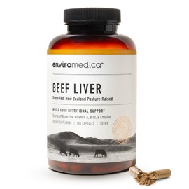 Enviromedica Enviromedica Grass Fed Beef Liver Capsules - Freeze Dried Liver Supplement for Men & Women with Preformed Vitamin A, Pastured & Grassfed New Zealand Bovine Beef Organ Meat,180 Pills