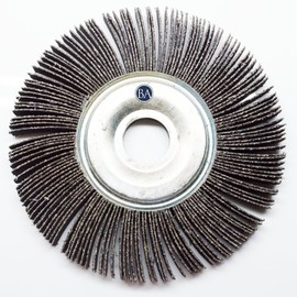 Benchmark Abrasives Aluminum Oxide 6 Inch Center Hole Flap Wheel - Bench Grinder Wheel 1/2” Length 1" Arbor Sander for Deburring, Sanding, Grinding, Rust Paint Removal Polishing Wheel - 180 Grit