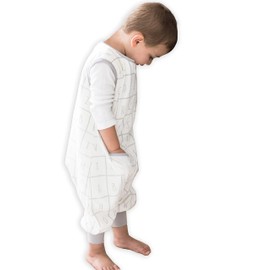 Tealbee DREAMSUIT: Toddler Sleep Sack with Feet 2T 3T - 1.2 TOG Four Season Baby Wearable Blanket for Walkers - Rayon Made from Bamboo, Organic Cotton Sleeping Bag - Alphabet