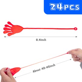 Shindel 24PCS Colorful Sticky Hands, Sticky Fingers Bulk Stretchy Sticky Hands Toys for Party Favors Gifts Friends Prank Toys