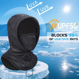 GXCROR Cooling Breathable Balaclava Face Mask Sun UV Protection Hood Shiesty Mask for Cycling Fishing Running Black Camo