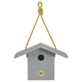 Birds Choice Modern Farmhouse Hanging Bird House for Wrens & Chickadees, Driftwood - Includes Nylon Hanging Rope, Made in USA