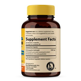 SANDHUHERBALS Andrographis Paniculata Kalmegh for Immune and Liver Health Support| 120 Vegetarian Capsules, 2 Months Supply| Ayurvedic Herbal Vegetarian Supplement Complex