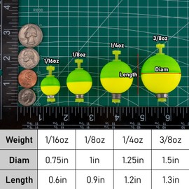 Dr.Fish 10 Pack Weighted Fishing Bobbers EVA Foam Snap-on Spring Bobbers Push Button Floats Bass Fishing Bobber Fishing Assortment for Bass Catifsh Crappie Bluegills Trout 1-1/3"