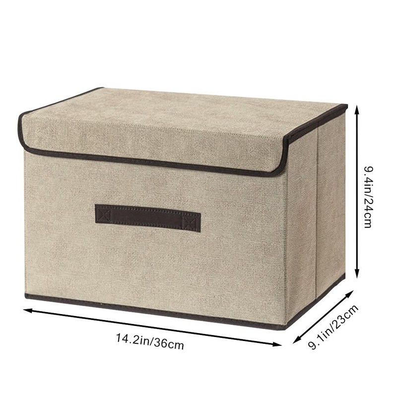 LELE LIFE Foldable Storage Box with Dustproof Lid and Handle,