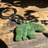 Unbranded 35mm Genuine Natural Nephrite Jade Carved Bear Keychain
