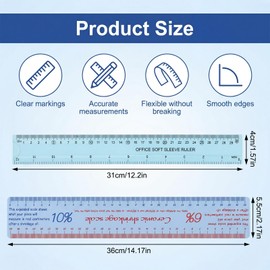 Ceramic Shrinkage Scale Ruler Set, 2 Pcs Pottery Clay Sculpture Measuring Tool with Standard Ruler for Carving Shaping Modeling