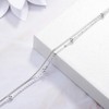 Minimalist Double Layer Bracelet 925 Sterling Silver Chain Layered Women's