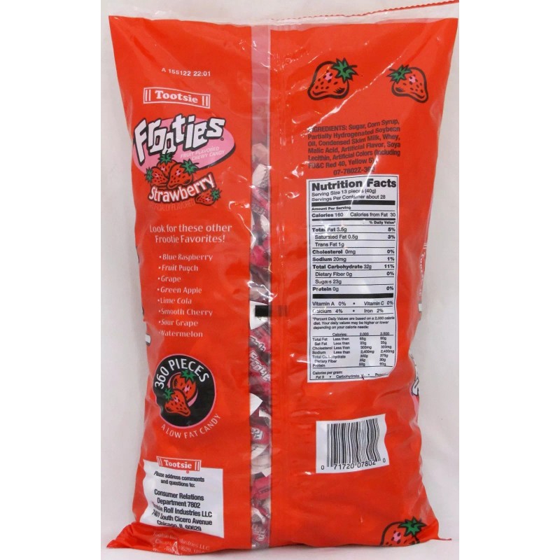 Tootsie Frooties Strawberry Candy 360 Count Bag Tootsie Bulk Candies
