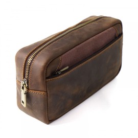 Leather Pencil Case, Large Retro Pencil Case, Multifunctional Pencil Case, Vintage Pencil Case with Zip for Men and Women