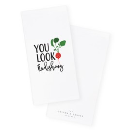 The Cotton & Canvas Co. You Look Radishing Soft and Absorbent Kitchen Tea Towel, Flour Sack Towel and Dish Cloth