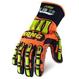Ironclad Kong Pro - Guante de alta visibilidad, protección de impacto TPR, resistente a cortes A6, resistencia a la abrasión, talla S, M, L, XL, XXL, XXXL