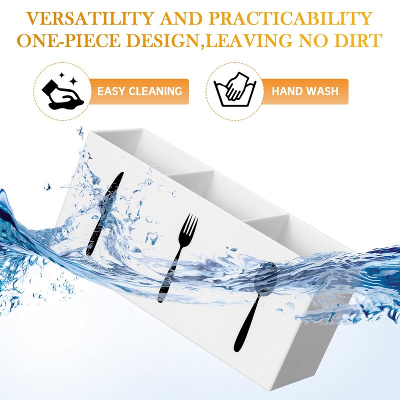 Suzile Acrylic Cutlery Storage Organizer Bin Silverware Caddy Countertop Knife