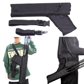 SPG Arrow Quiver 3 Tube with Back Straps and Waist Belt, Archery Hip Quiver for Arrows Hunting Shooting Practice, Holds Multiple Arrows for Quick Access (Black)