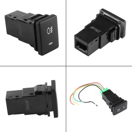 Switch Rear Fog Light, Rear Fog Light Switch, Car Fog Light Switch, On/Off Pressure Switch, DC 12 V, 4-Wire Car Fog Light Switch, Fog Light On/Off Button for