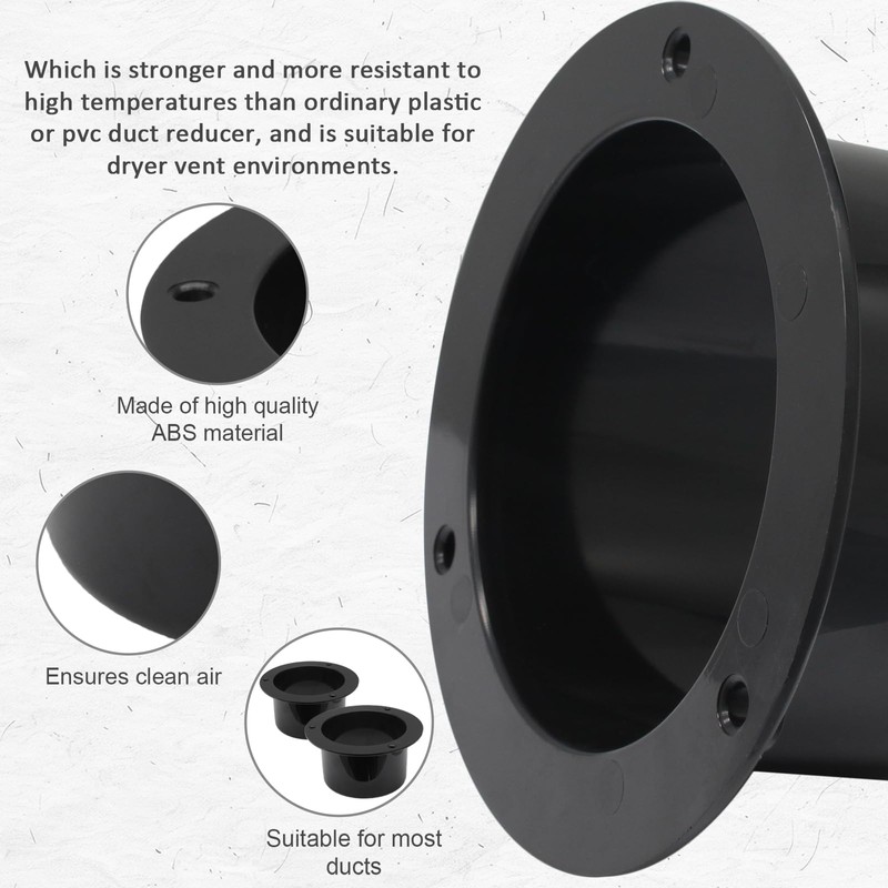 Cionyce Duct Connector Flange 5 Inch, Plastic Straight Pipe Flanges
