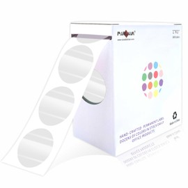 PARLAIM 1 inch Round Clear Circle Dot Sticker, 1000pcs Transparent Adhesive Label for Envelope, Cosmetic Box, Gift Bag, Translucent Wafer Package Seals