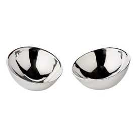 EDZARD Set of 2 Asti Bowls (Diameter 10 cm, Height 8 and 5 cm) Stainless Steel Double-Walled – Original Serving Bowl, Decorative Bowl, Fruit Bowl, Serving Bowl, Round Bowl for Decoration and Food –