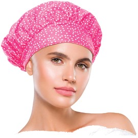 Tiara Luxury Shower Cap, Waterproof, Reversible, color Rosa, Talla unica, pack of/paquete de