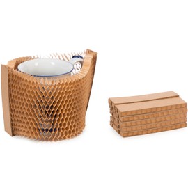 IDL Packaging 4" Flexi-Hex™ Honeycomb Packing Paper Sleeves, XS, Brown, Pack of 10 - Adaptable to Any Shape Cushioning Packaging with Modern Design - Flexible & Reusable Wrap Bags for Moving