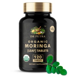 Comprimidos de Moringa (Hoja) Orgánica Dr PETRA | 120 Suplemento | Apoyo Energético e Inmunológico