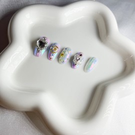 [Handmade Nail Tips] Magical Girl Nail Series 1: Moonlight Angel - Short Oval / [수제 네일팁] 마법소녀 네일 시리즈1 : 달빛천사 - 숏오발