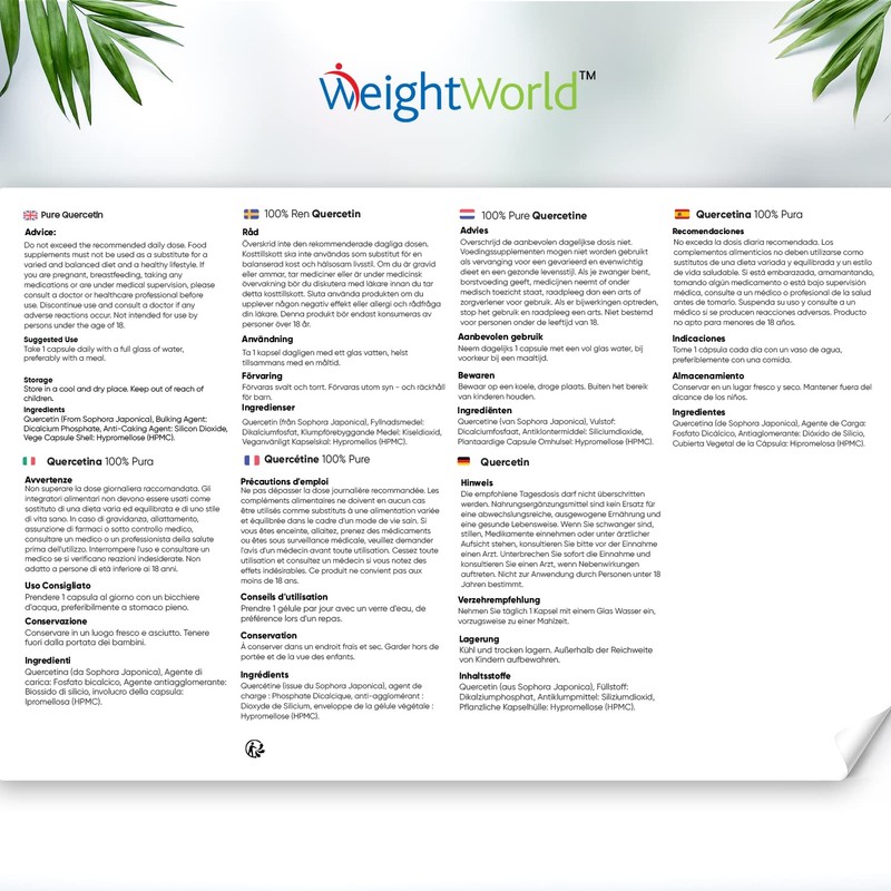 Pure Quercetin 1000mg - 180 Vegan Quercetin Powder Capsules (2