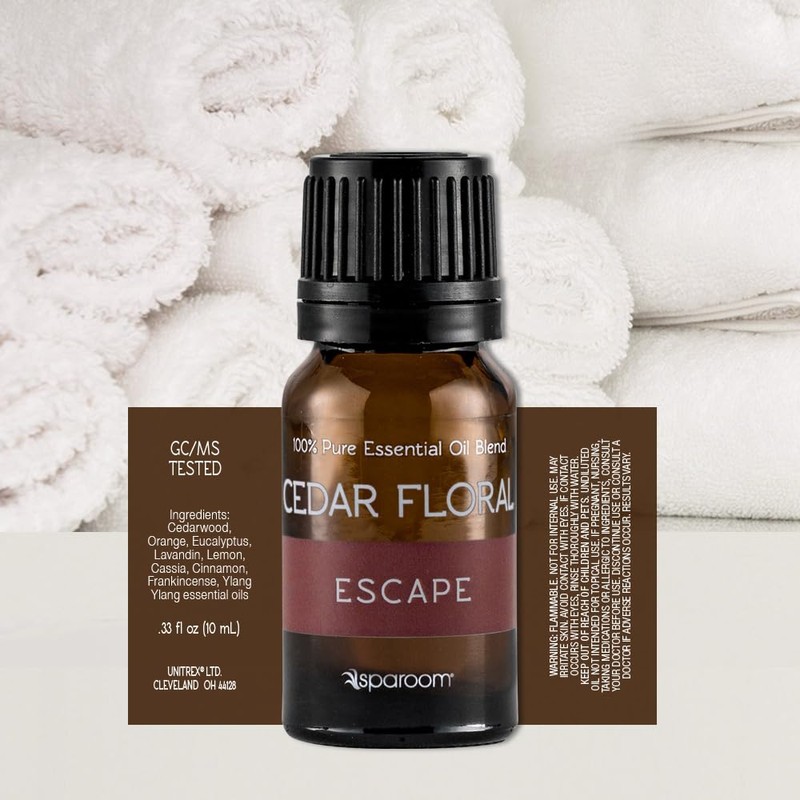 SpaRoom Aromatherapy 100% Pure Undiluted Essential Oil, Escape Cedar Floral