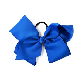 Large 8 Inch Grosgrain Ribbon Hair Bow with Ponytail (Royal Blue)