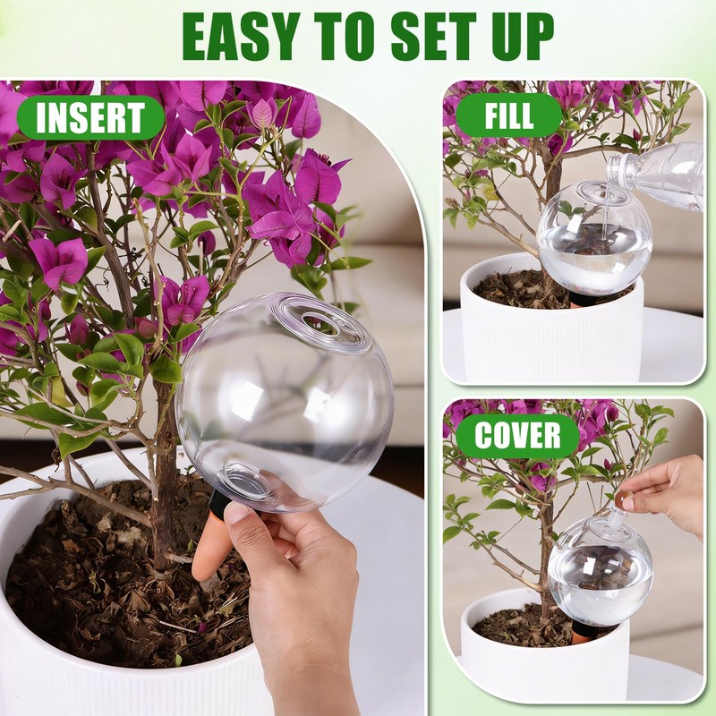 2 Pack 26 oz Extra Large Plant Self Watering Globes