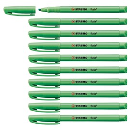 Highlighter - STABILO flash - Box of 10 - Green
