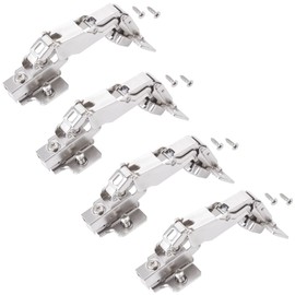 SOTECH Pack of 4 Wide-Angle Hinges T52 Inner Stop 165° Wide Angle Pot Hinge with Soft-Close Hinge Including Mounting Plate