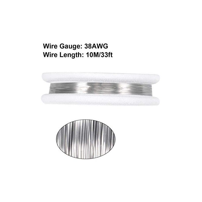 sourcing map 0.1mm 38AWG Heating Resistor Wire Nichrome Cable for