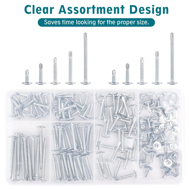 Self-Tapping Screws Assortment Kit - 140PCS Sheet Metal Screws for