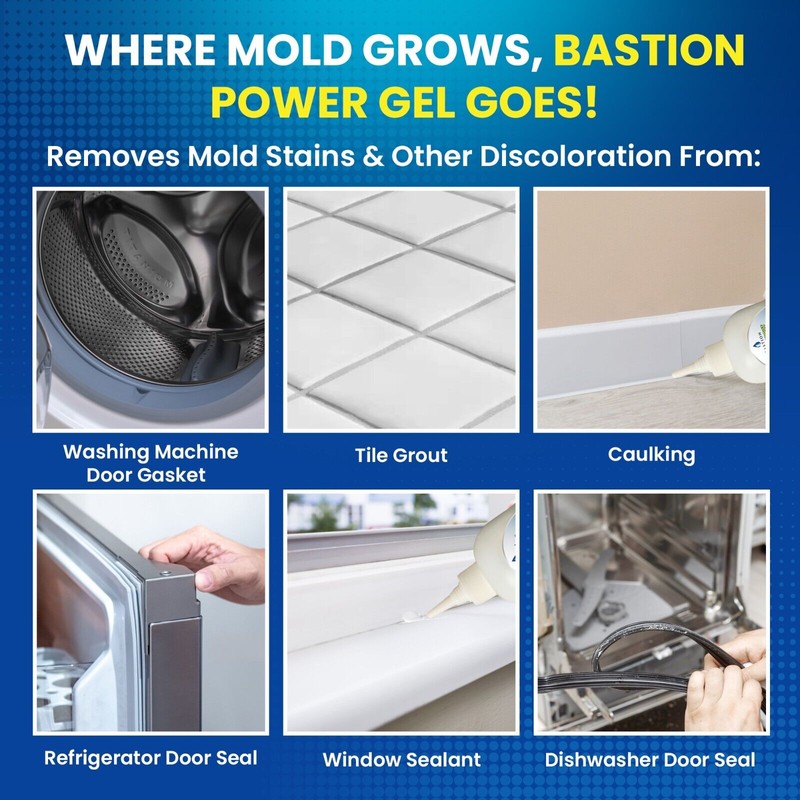 Bastion Mold Stain Remover Power Gel Cleaner for Front Loader