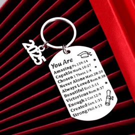 2025 Graduation Gifts for Him Her Class of 2025 High School Graduation Gifts Bulk for Boy Girl Graduate Souvenir Keychain for College Middle School Religious Graduation Stuff for Senior Students Nurse
