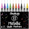 Chalkola Extra Fine Tip Metallic Chalk Markers (10 Pack, 1mm
