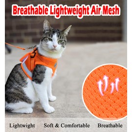 Cat Harnesses and Puppy Harness with Leashes Set, Escape Proof Cat Harness, Adjustable Reflective Soft Mesh Vest Fit Puppy Kitten Rabbit Ferrets's Outdoor Harness