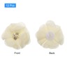 MECCANIXITY Artificial Rhinestone Chiffon Flower Heads, Beige Faux Flowers 2