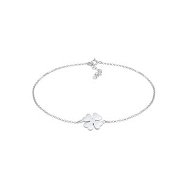 Elli Women's Anklet Clover Symbol Talisman in 925 Sterling Silver Gold-Plated, Sterling Silver, None