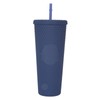 Coffee Tumbler with Lid and Straw Matte Dark Blue Double