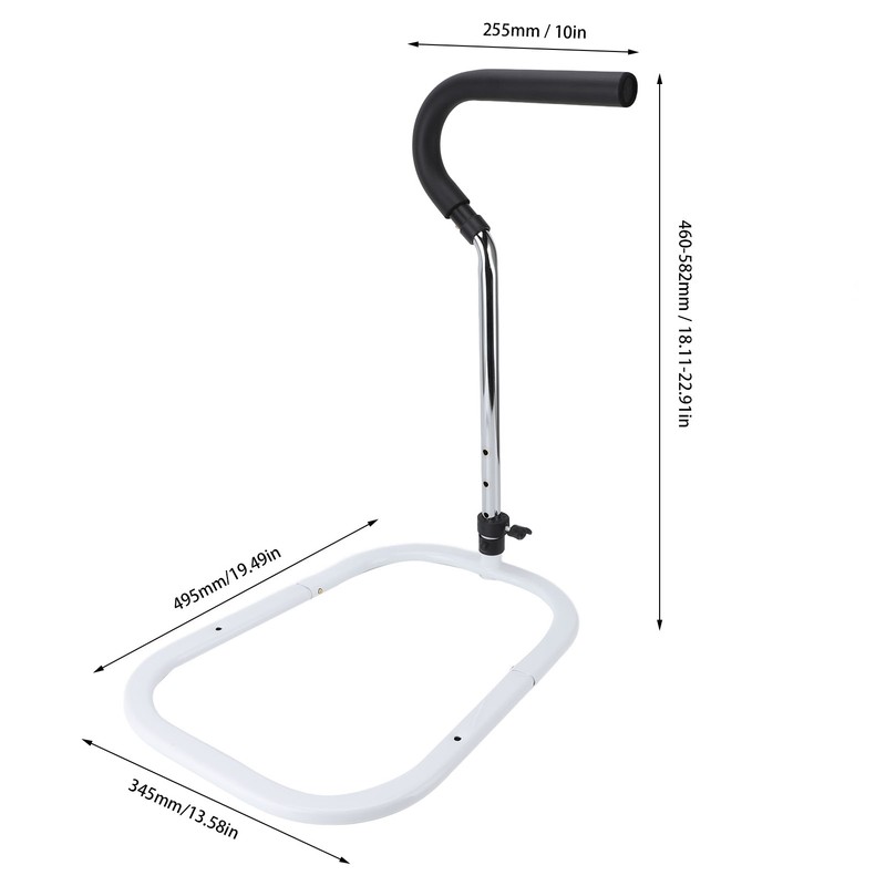 Bedside Assist Handle Bed Guardrail Get Up Rail Adjustable Height