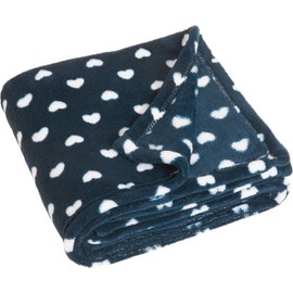 Playshoes Unisex Baby Fleece-Decke Herzchen 301714, 11 - Marine, 75 x 100 cm/29.5 Inch x 39.4 Inch