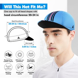 Hikenture Gorra de ciclismo para hombres y mujeres, sombrero de bicicleta con visera de verano (arco iris azul 9)