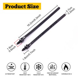 Biqing 30PCS Car Mount Wire Tie,Nylon Push Mount Cable Zip Ties 7"x0.8" Heavy Duty Self Locking Nylon Tie Wraps Fixed Clamps Fasten Reusable for Wire & Cord Management/Industrial/Household Use