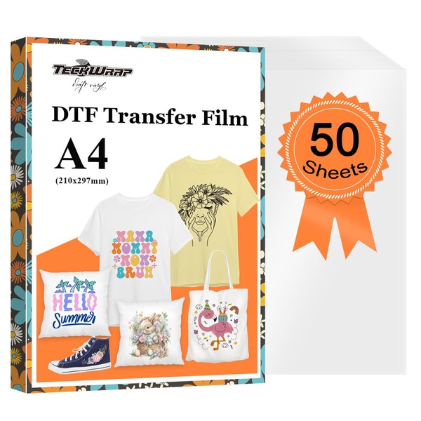 TECKWRAP TECKWRAP DTF Transfer Film - 50 Sheets A4 8.3"