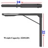 Ultrawall 24 inch Black Sturdy Folding Shelf Brackets, Heavy Duty